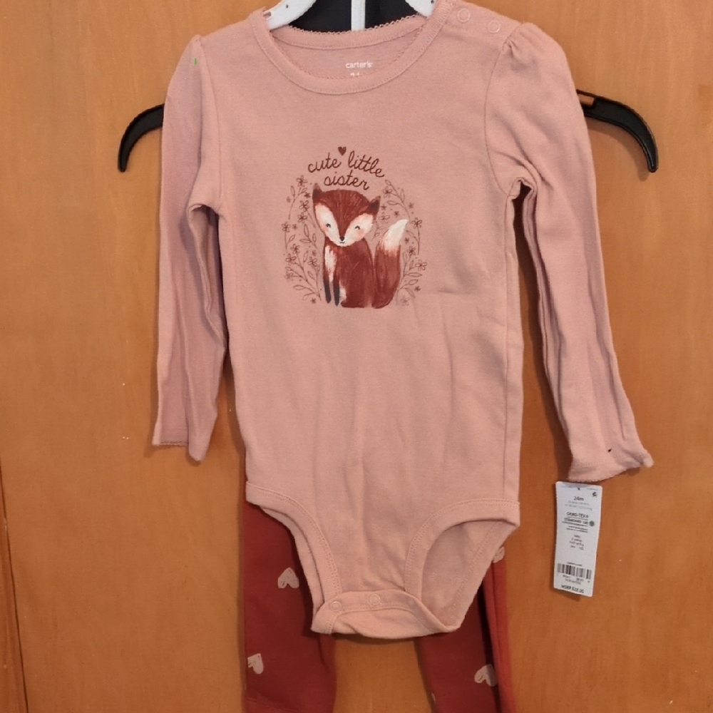 Carter's Pink Fox Print Kids One Piece